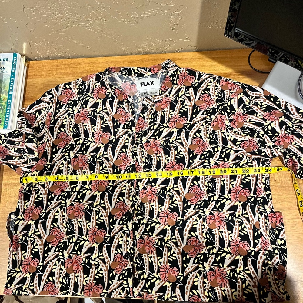 FLAX Printed Tunic Shirt Dress Size Medium - Picture 9 of 10